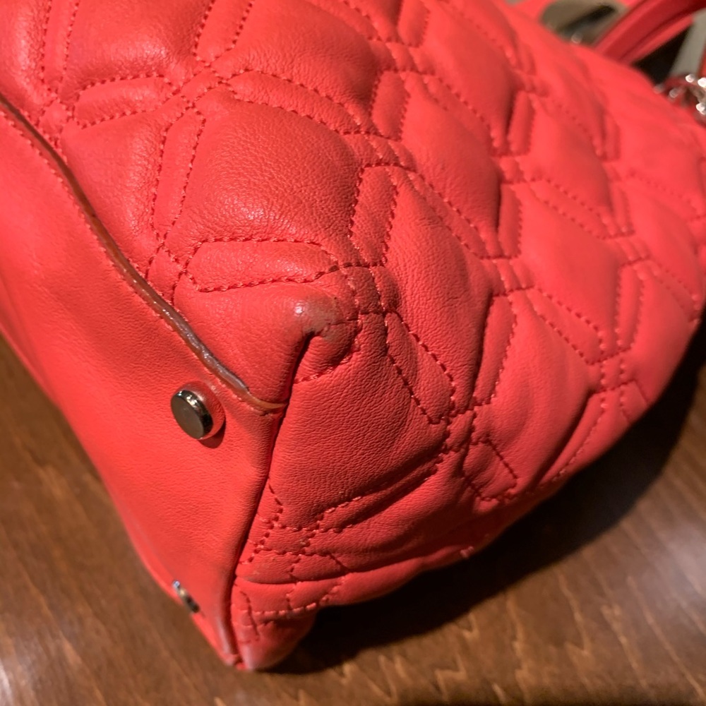 Kate Spade Quilted Aston Court Coral Leather&Chain - Picture 12 of 15